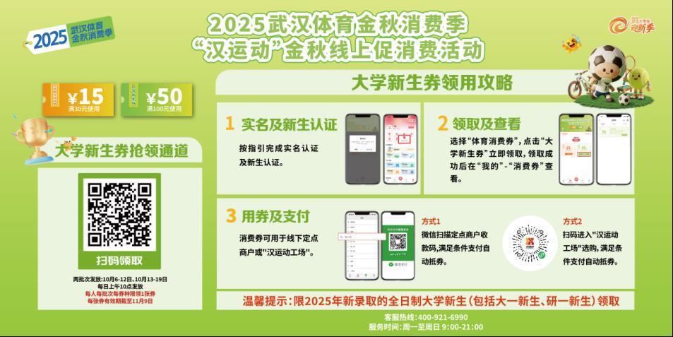 定好闹钟！武汉1000万元体育消费券10月6日开抢(图2)