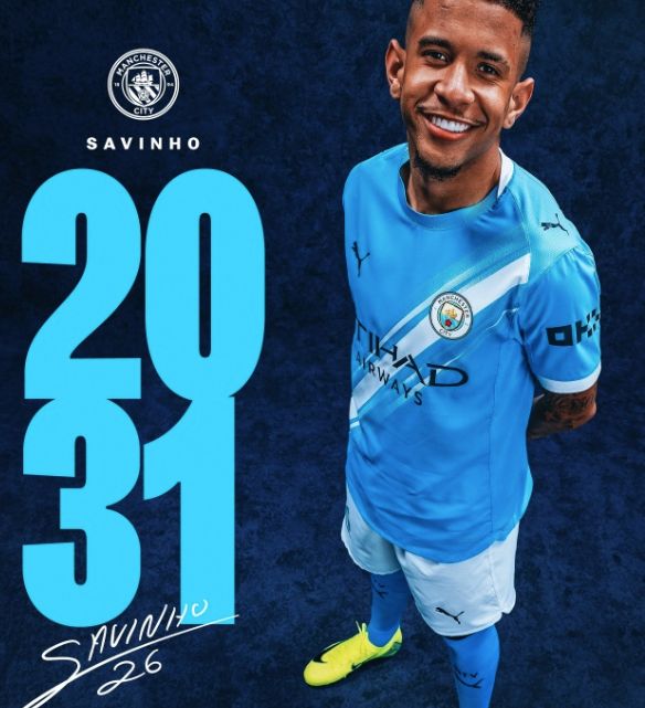 米兰体育透露曼城与巴西边锋萨维尼奥续约至2031年